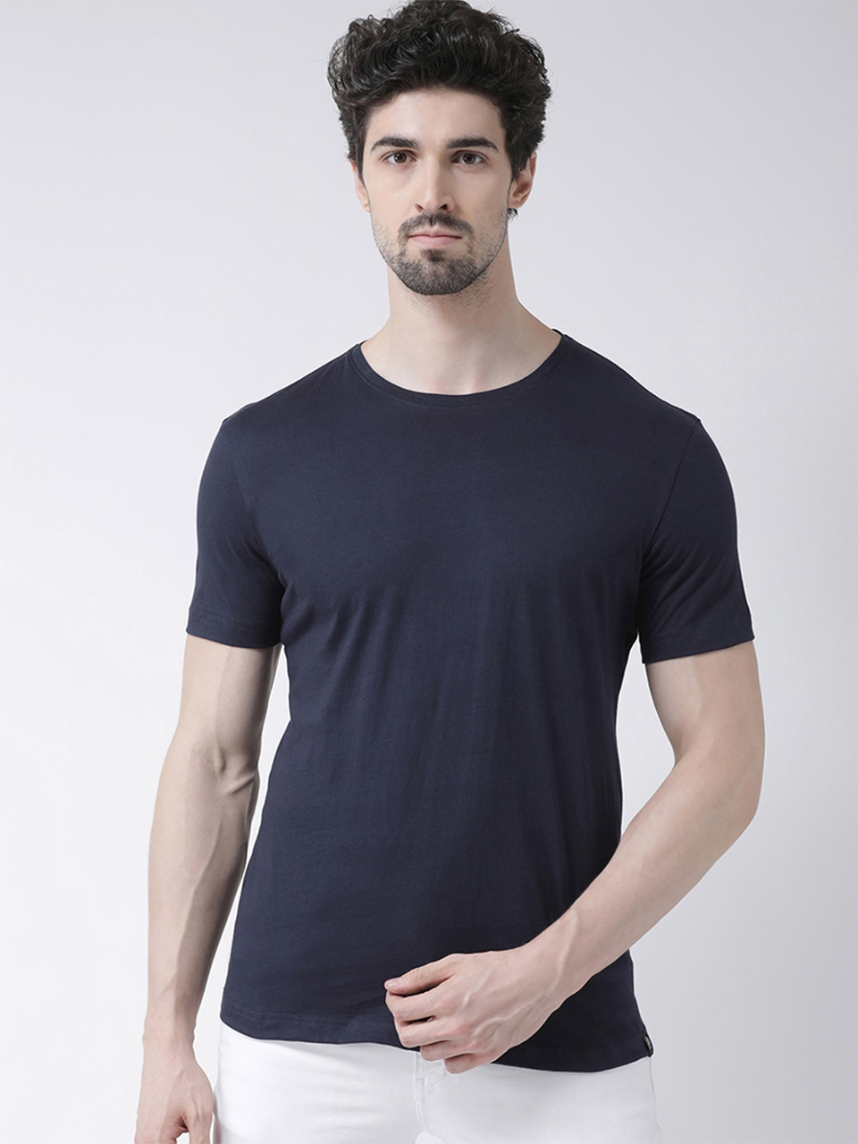 Kaspy Solid Cotton Half Sleeve T-shirts - Kaspy