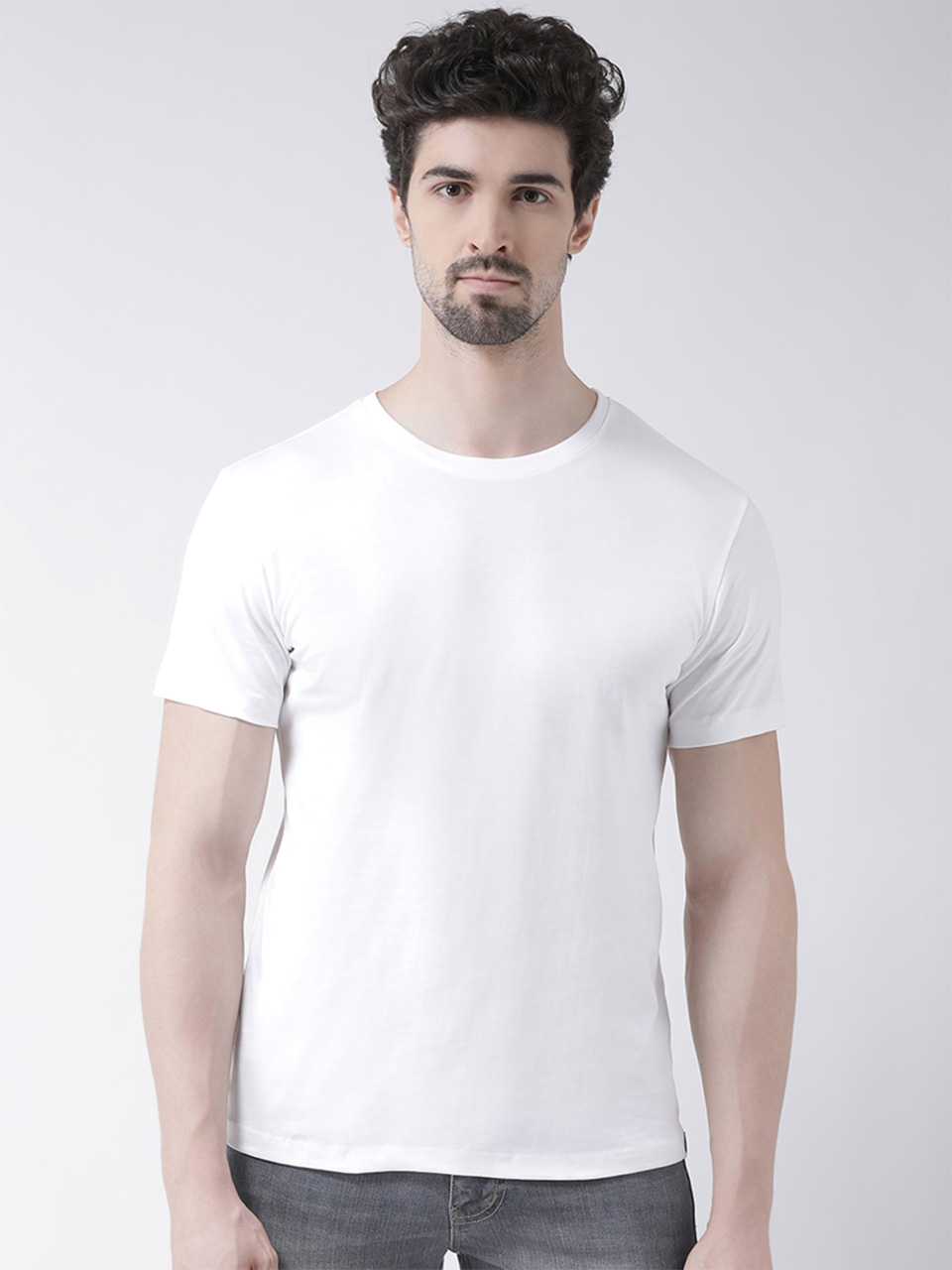 Kaspy Solid Cotton Half Sleeve T-shirts - Kaspy