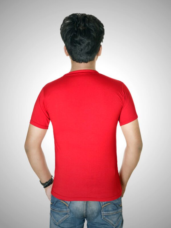 back - red color half sleeve round neck